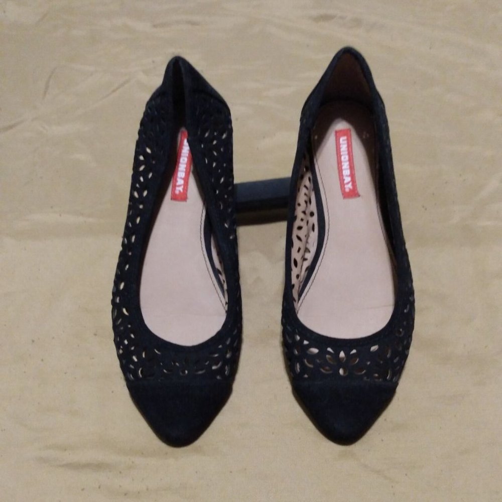 UNIONBAY black slip on dress flats, NEW, 7M - Picture 1 of 7